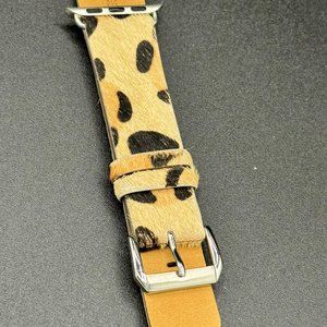 Genuine Leather Leopard Calf-Hair Watch Band - Fits 38/40mm Apple. SALE SUNDAY